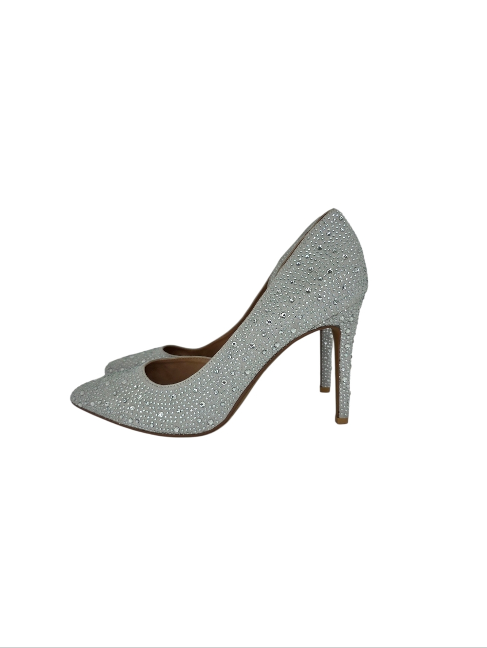 BCBGeneration Wedding Rhinestone Stiletto Pump Pointed Toe Gray Heels Size 9M